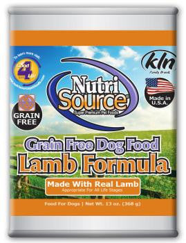 NutriSource Grain Free Lamb Recipe Canned Dog Food, 13 oz Can (Single)