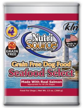 NutriSource Grain Free Seafood Select Canned Dog Food, 13 oz (12/Pack Available)