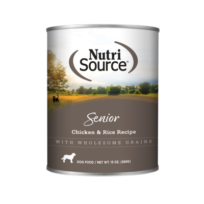 NutriSource Senior Chicken & Rice Wet Dog Food, 13 oz Can