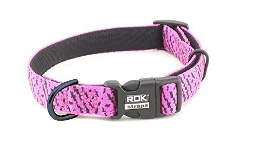 ROK Straps Safety Collar Strap - Pink & Black - Medium
