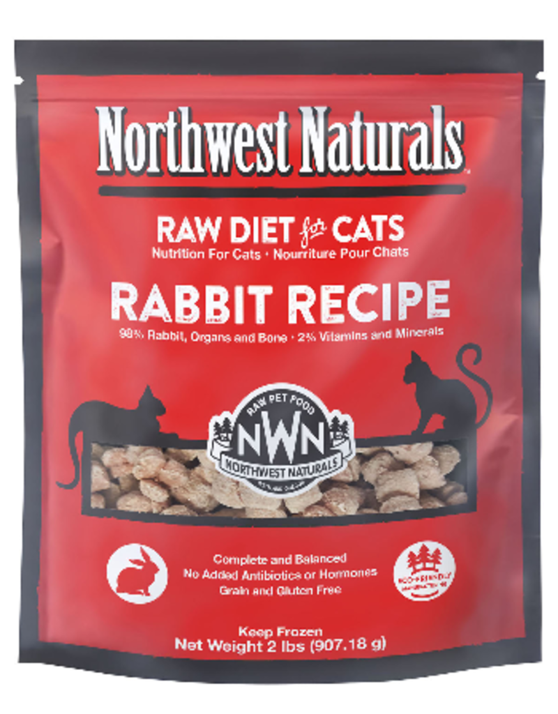 Northwest Naturals Frozen Raw Rabbit Cat Food - 2 lb