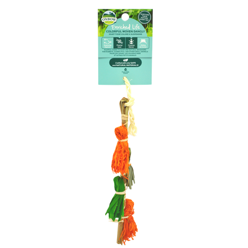 Oxbow Enriched Life Colorful Woven Dangly - Small Pet Toy - Rabbit, Guinea Pig, Hamster Chew Toy