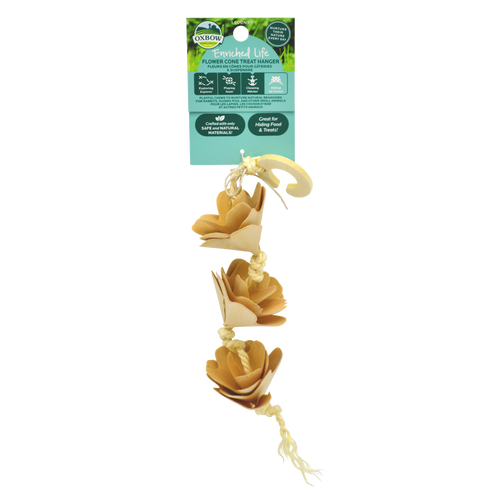 Oxbow Enriched Life Flower Cone Treat Hanger - Small Animal Toy, Chewable, Interactive Fun