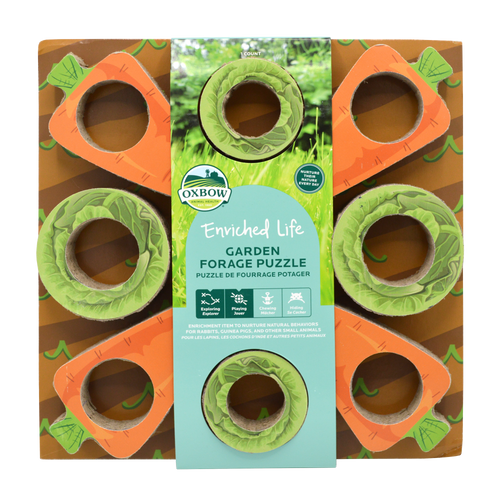 Oxbow Enriched Life Garden Forage Puzzle - Small Animal Chew Toy - Interactive Hide & Seek Game