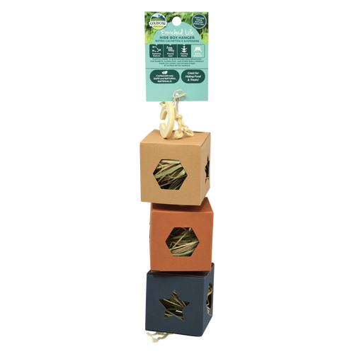 Oxbow Enriched Life Hide Box Hanger - Small Animal Toy & Chew for Rabbits, Guinea Pigs & Hamsters