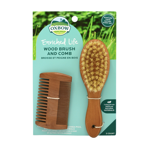 Oxbow Enriched Life Wood Brush & Comb Small Animal Grooming Set