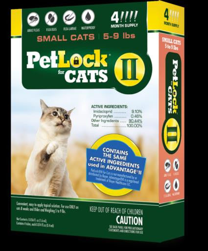 PetLock II Flea & Tick Treatment for Small Cats (5-9 lbs) - 4 Month Supply