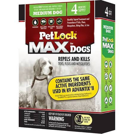 PetLock Max Flea & Tick Treatment for Dogs 11 to 20 lbs, 4 Month Supply