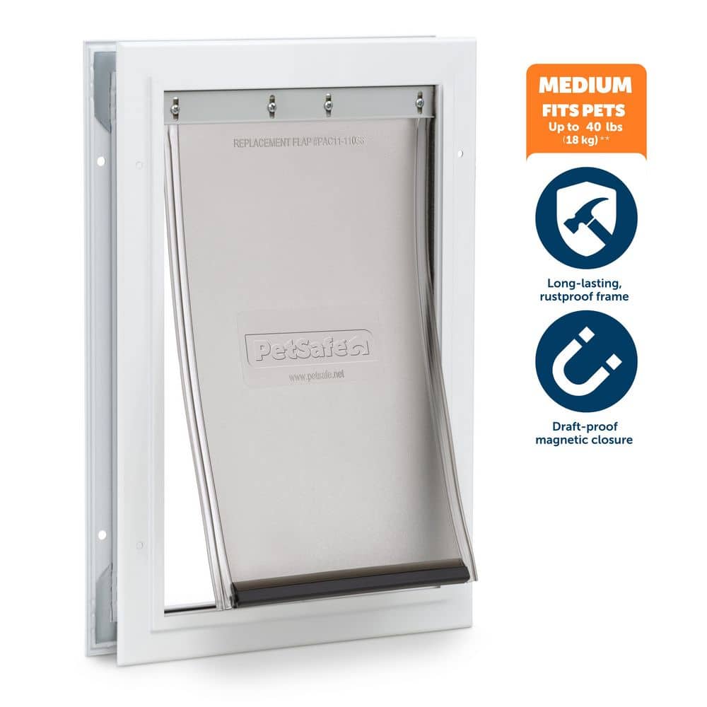 PetSafe Freedom Aluminum Door for Dogs & Cats  Medium  White