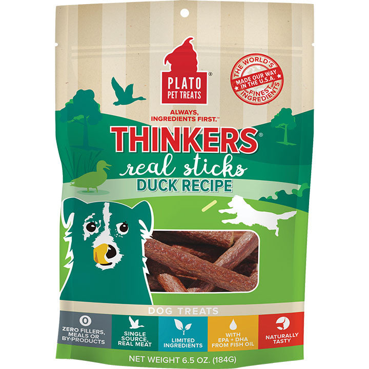 Plato Thinkers Duck Recipe Dog Treats 6.5oz