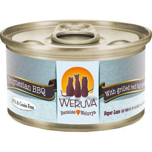 Weruva Classic Polynesian BBQ with Grilled Red Bigeye Cat Food, 3oz Can