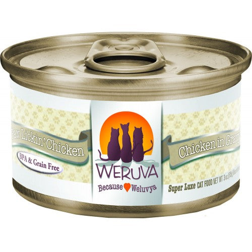 Weruva Paw Lickin' Chicken Chicken Recipe in Gravy Wet Cat Food, 3 oz Can