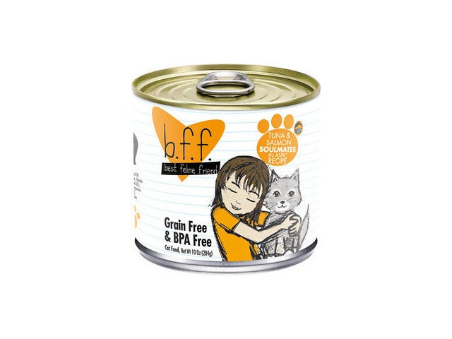 BFF Soulmate Tuna & Salmon Minced Cat Food, 10 oz Can - Weruva Best Feline Friend Originals