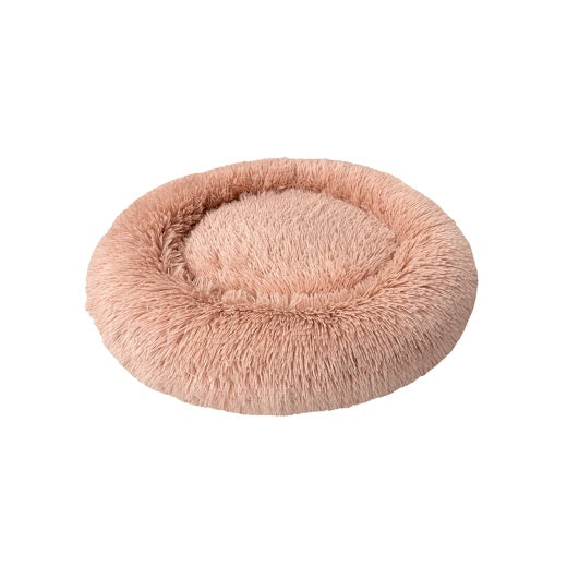 Ethical Pet Sleep Zone Luxe Round Faux Fur Bed - 22 inch - Dusty Rose