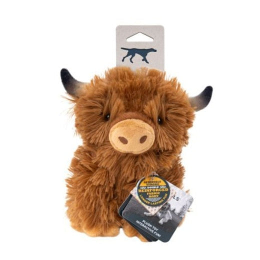 Tall Tails Highland Cow Plush Dog Toy with Squeaker - 8 Inch Plush Cow Dog Toy