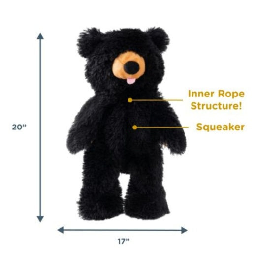 Tall Tails Dog Toy - Stuffless Plush Black Bear - 20-inch Squeaker