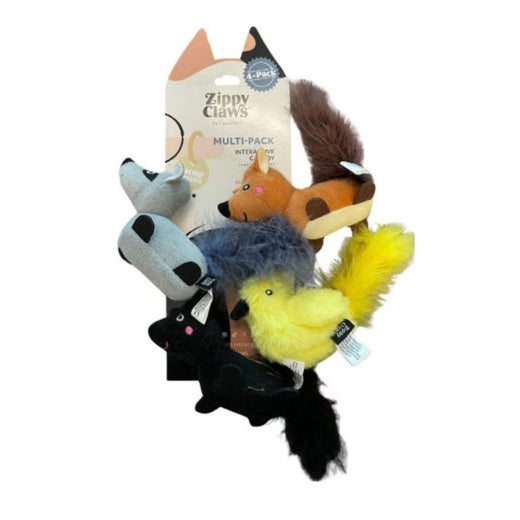 Zippyclaws Critters Catnip Cat Toys - Small, 4-Pack