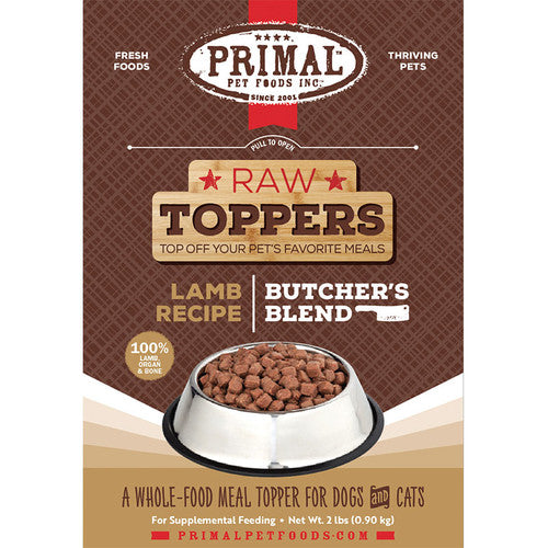Primal Raw Frozen Butcher's Blend Lamb Topper for Dogs & Cats, 2 lb
