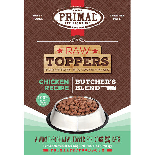 Primal Frozen Butcher's Blend Chicken Topper for Dogs & Cats - 2 lb