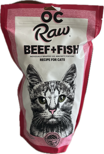 OC Raw Cat Frozen Beef & Fish Diet 2lb