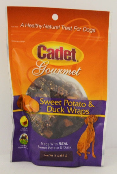 Cadet Gourmet Sweet Potato & Duck Wraps Dog Treats, 3 oz.