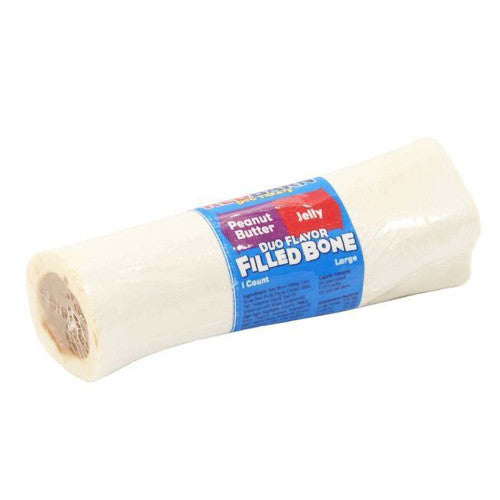 Redbarn Duo Filled Bone PB & J - Large Dog Treat - Peanut Butter & Jelly Flavor