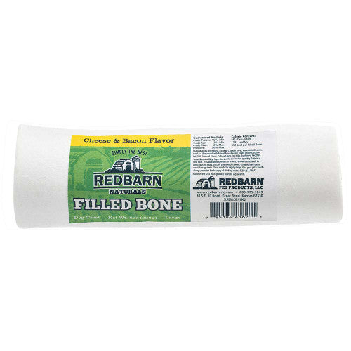 Redbarn Filled Bone - Natural Cheese & Bacon Flavor, Large Dog Treat, 8 oz (Single)