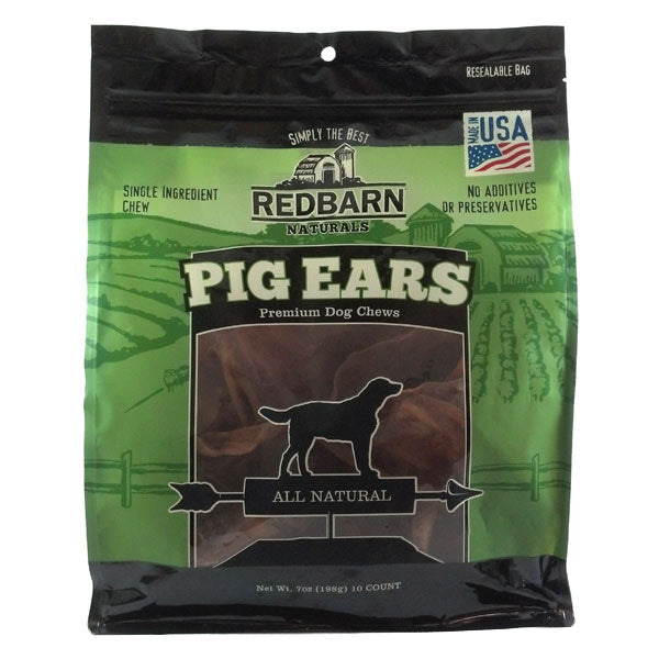 Redbarn Pig Ears Natural Dog Treats, 8-10 Pack or 10 Pack, Single Ingredient Chew