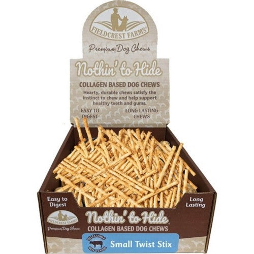 Nothin' to Hide Twist Stix Beef Dog Chews - 100 Count Box - Highly Digestible Collagen Chews