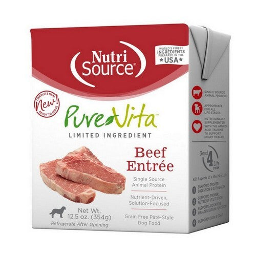 PureVita Beef Entree Grain-Free Wet Dog Food, 12.5 oz Tetra Pak - Single Serve