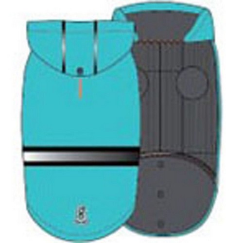 Goo-Eez Reflective Hooded Dog Raincoat - Baby Blue/Grey - Large