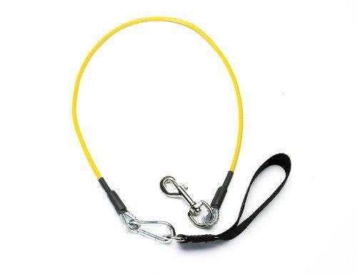 VirChewLy Indestructible Dog Leash, Large 5.6-Foot, Yellow, Chew Proof