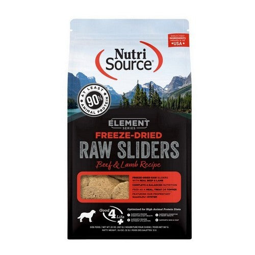NutriSource Element Freeze-Dried Raw Beef & Lamb Sliders Dog Treats, 20oz
