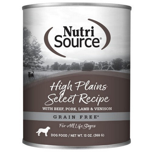 NutriSource Grain-Free High Plains Select Canned Dog Food - 13oz Can (Beef, Pork, Lamb & Venison)