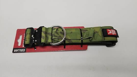 Boss Dog Tactical Collar - Green Camo - XL - 20-28 inch - 2 inch Wide - Heavy Duty Adjustable Dog Collar