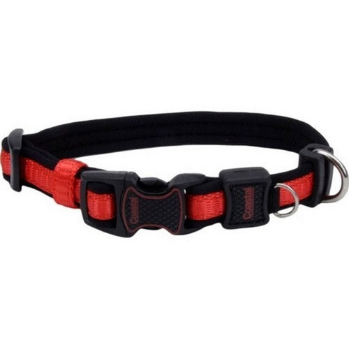 Coastal Inspire Dog Collar - Red, Adjustable, 5/8" x 8-12" - XSmall Breed