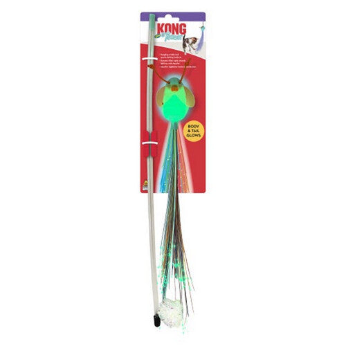 KONG Glow Firefly Teaser Cat Toy Wand with Crinkle Ball