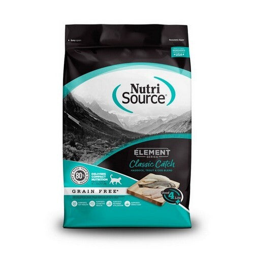 NutriSource Element Classic Catch Grain-Free Dry Cat Food - Haddock, Trout & Cod Blend - 11 lb Bag
