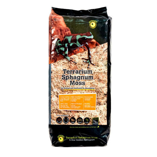 Galapagos 5-Star Terrarium Sphagnum Moss Substrate Gold - 1/3 lb (.33 lb) Reptile Amphibian Bedding