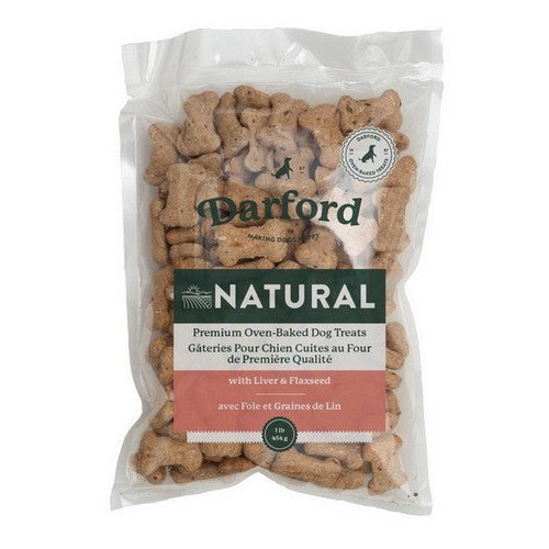 Darford Naturals Oven-Baked Dog Treats, Liver & Flaxseed, 1 lb / 454g