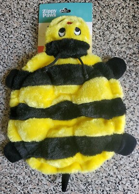 Zippypaws Squeakie Crawler Bertie The Bee Medium Dog Toy - 7 Squeakers, No Stuffing Plush Chew Toy