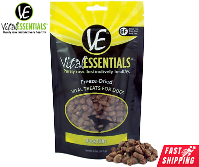 Vital Essentials Freeze-Dried Raw Duck Nibs Dog Treats, 2 oz