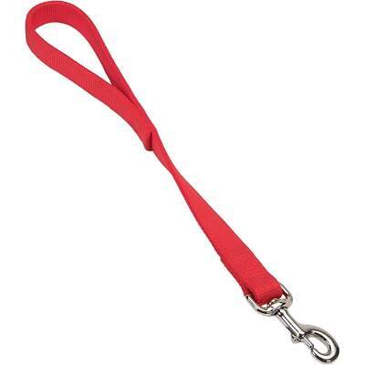 Coastal Double-Ply Nylon Traffic Dog Leash, Red, 1" x 24" - Short Lead for Training & Safety