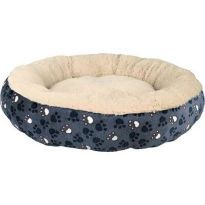 Sleep Zone Scattered Paws Round Bed - 20 Inch Slate Dog Bed