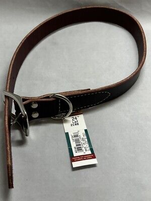 Coastal Pet Circle T Latigo Leather Dog Collar, 1" x 24" Large