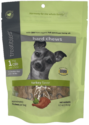 Treatibles Calm Turkey Hemp Chews for Dogs - Small/Medium Breed, 4mg CBD, 14 Count