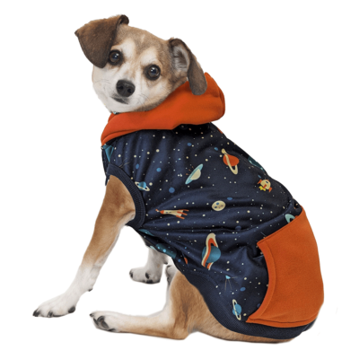 Fashion Pet Cosmic Hoodie - Navy Blue - Size XL Dog Apparel
