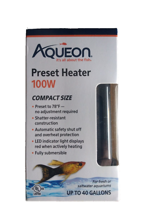 Aqueon Preset Aquarium Heater - 100 Watt (Aquariums up to 30 Gallons)