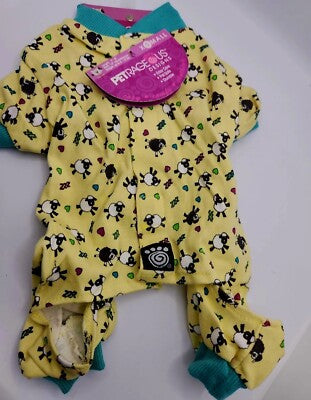 Petrageous Counting Sheep Dog Pajamas - Yellow - Size XS