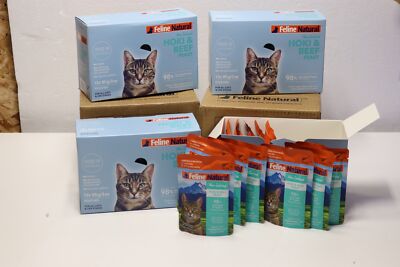 Feline Natural Hoki & Beef Feast Cat Food Pouches, 3 oz (85g) - Grain-Free Wet Food